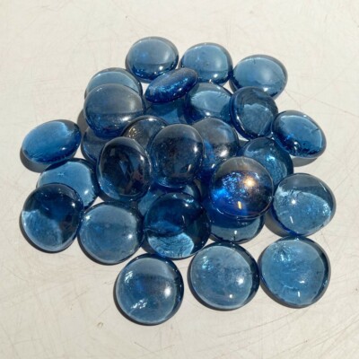 Glasnuggets, Glassteine, Muggelsteine - 35 mm - Hellblau