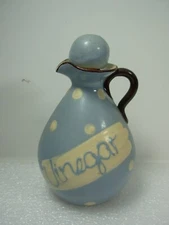 Vintage Pottery Vinegar Jug With Stopper. Illegible Maker's Mark Torquay Devon
