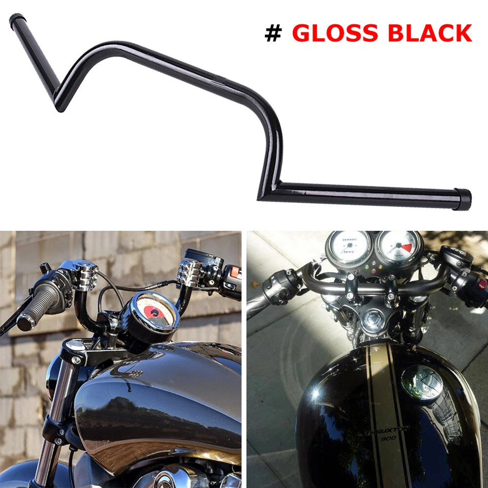 7/8" Motorcycle Club-Man Handlebar Handle Bar For Bobber Cruiser Cafe Racer Bike - Imagem 3 de 4