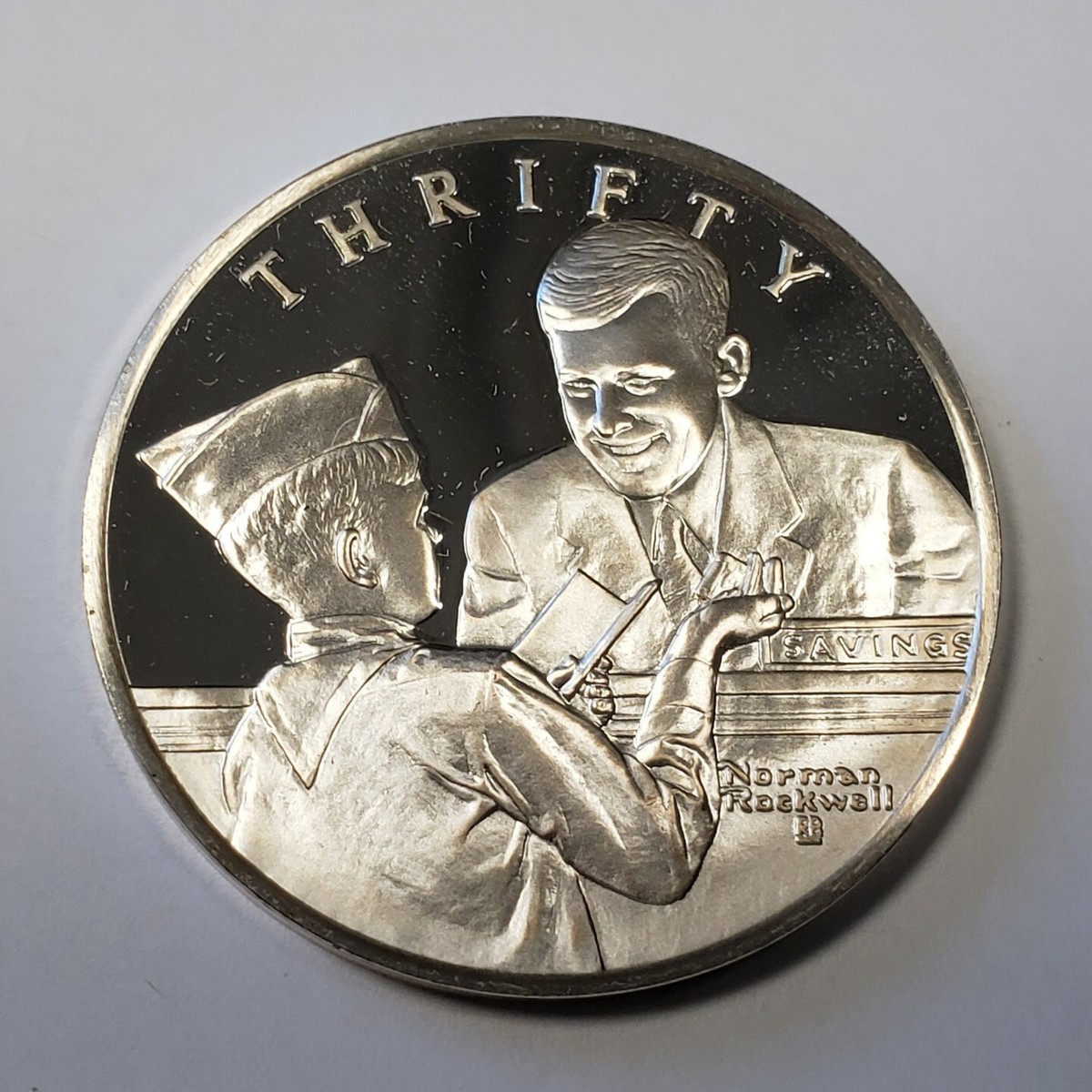 750 oz ASW 925 Silver- Norman Rockwell Boy Scouts Thrifty Franklin