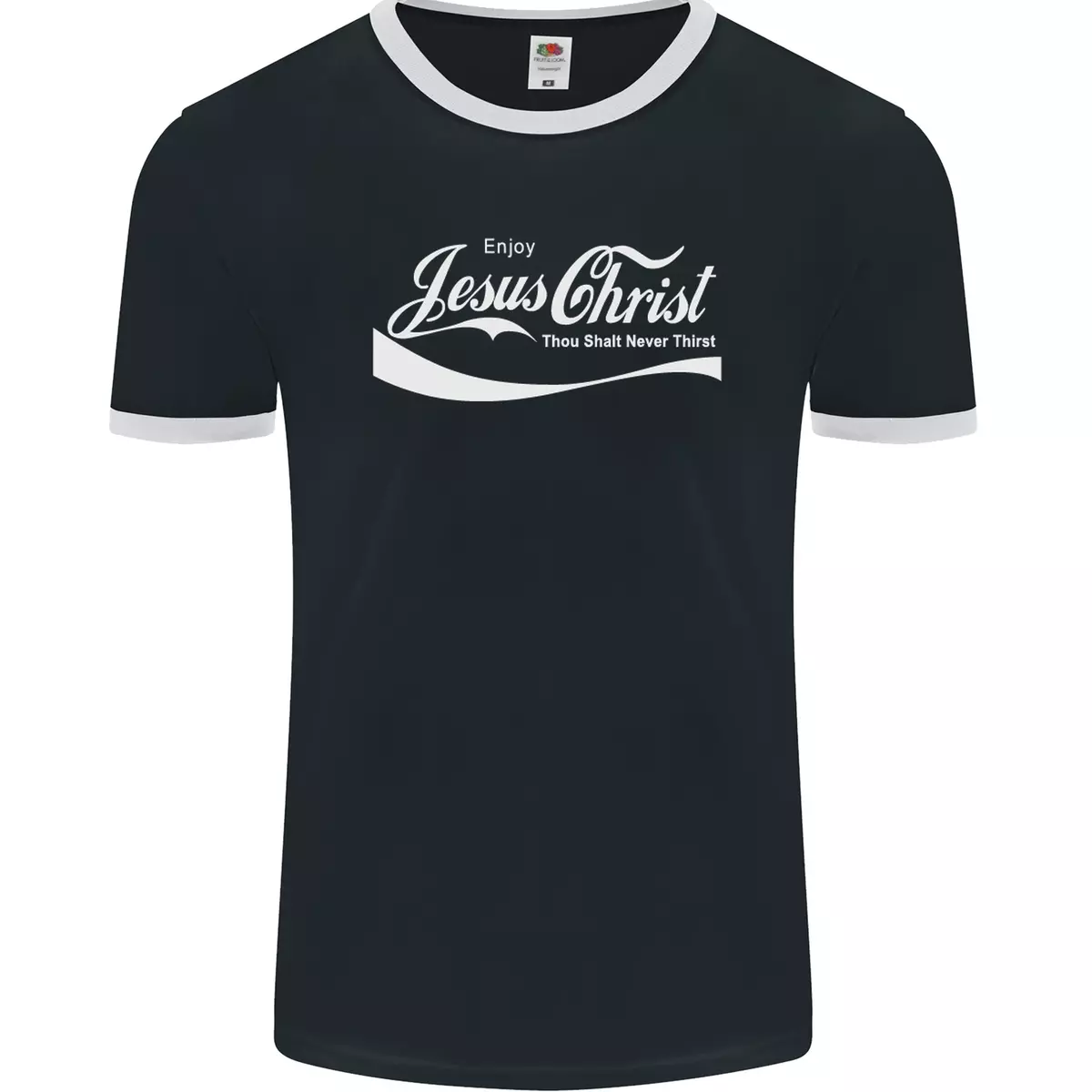 Enjoy Jesus Christ Funny Christian Mens Ringer T Shirt FotL eBay