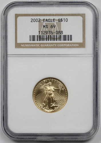 2002 Gold Eagle $10 NGC MS 69 (Quarter-Ounce) 1/4 oz Fine Gold