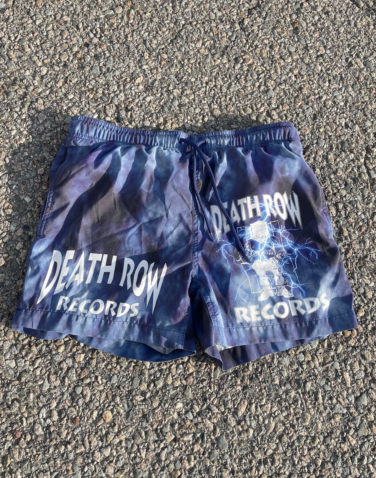 FILA Costume da bagno uomo Death Row Records blu foderato tinta unita taglia small 15"