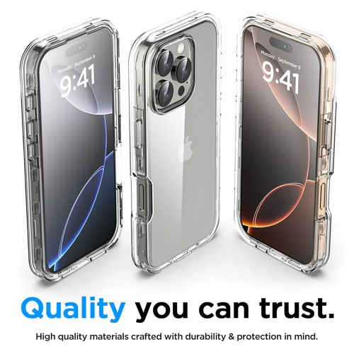 For iPhone 16 Pro Max/16 Plus Case Clear Shockproof Heavy Duty Anti-Yellow Cover - Picture 8 of 15