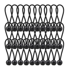 30 Pack Bungee Balls Black Ball Bungee Heavy Duty Heavyweight 4 Inches Tarp Bung