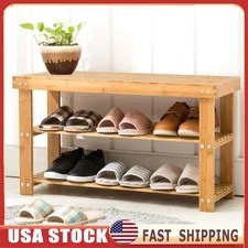 3-Tier Shoe Rack Seat Bench Corridor Shoe Rack Storage Cabinet Furniture US