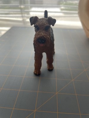 Vintage Handcrafted Airedale Terrier Figurine Unknown Provenance Circa 1990s