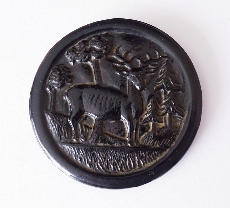 Vintage Button Stag Deer Buck Forest Antique Large 2-1/2 Inch Shank