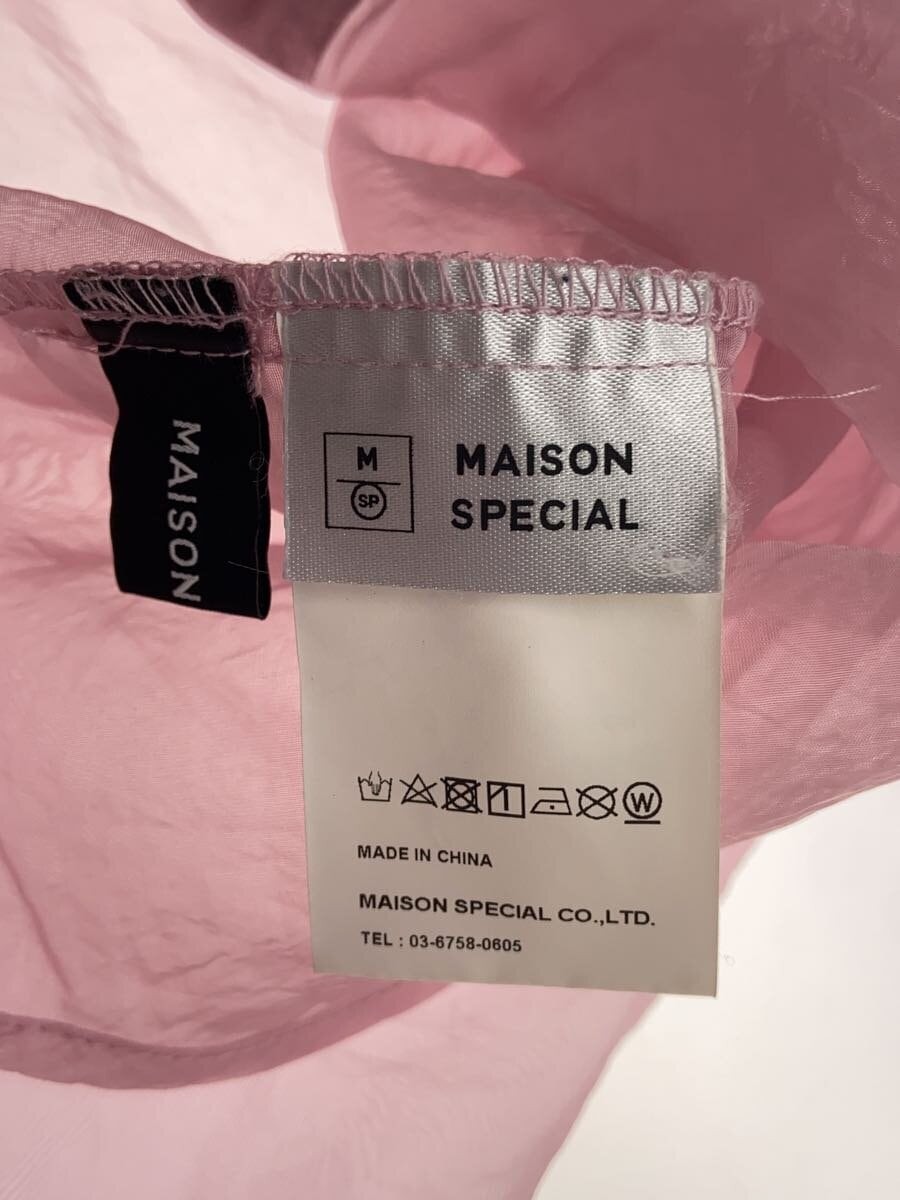 MAISON SPECIAL◆長袖シャツ/FREE/ポリエステル/ピンク/21211315118 MAISON SPECIAL Over-sheer shirt, long-sleeved shirt, M