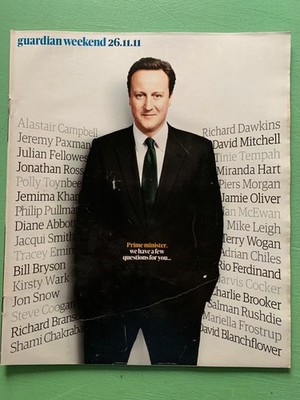 WEEKEND mag 26-Nov-2011 DAVID CAMERON Tom Hiddleston Delia Smith Frank Calabrese