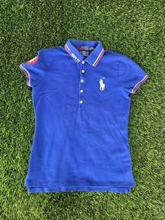 Team USA Shirt Polo Womens MEDIUM BLUE 2016 Rio Olympic Games Pique Ralph Lauren