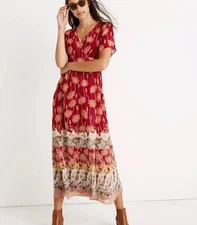 Madewell Tulip-Sleeve Maxi Dress in Tall Sunflowers Size 6 Great Condition