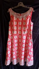 Talbots Mixed Geo-Print Fit-and-Flare Dress, Size 12, NWT, $139