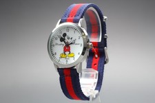 Neue Batt [N NEUWERTIG] Disney Mickey Mouse 30 mm White Dail Quarzuhr aus JAPAN