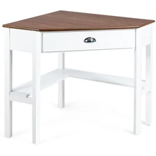 Corner Computer Desk Laptop Study Table Workstation with 1 Drawer for Office