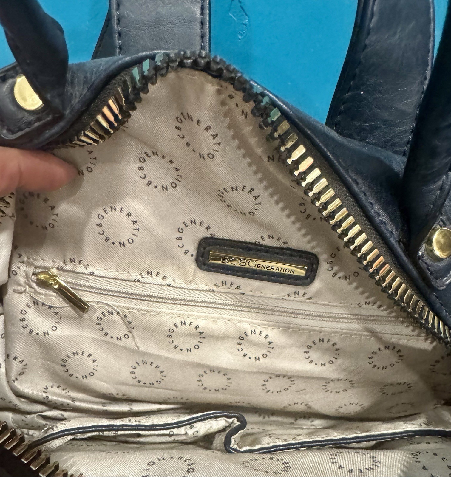 BCBGeneration Paris Backpack Navy Purse Handbag E… - image 3