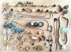 Vintage Lot Costume Jewelry Necklaces Earrings Brooches Ring Avon Monet Napier