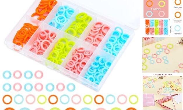  220 Pcs Knitting Stitch Marker, Random Colors O-Rings with 