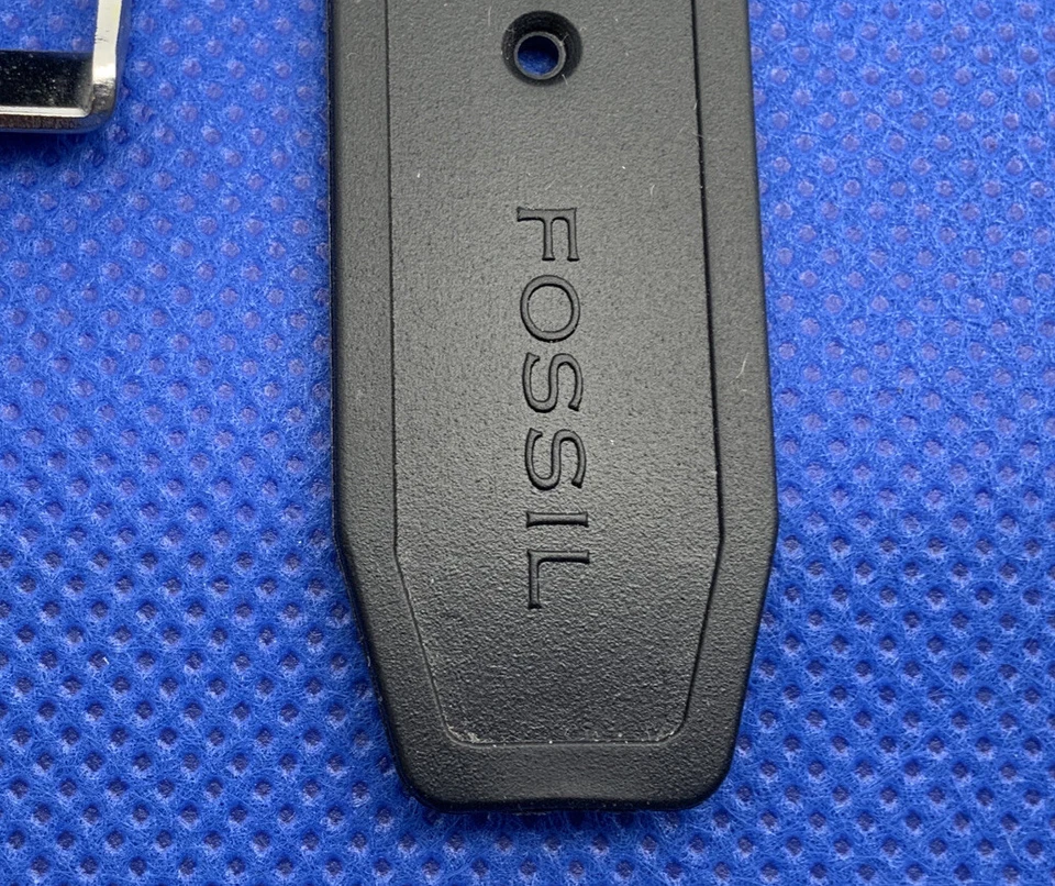 Correa negra para hombre estilo buzo de goma fósil hebilla negra 18 mm # 112 NOS PS Foto 3 de 4