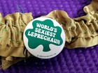 St. Patrick's Day Green Women's Garter w/ Button Pin Attached~NICE! St. Paul MN. — photo 1