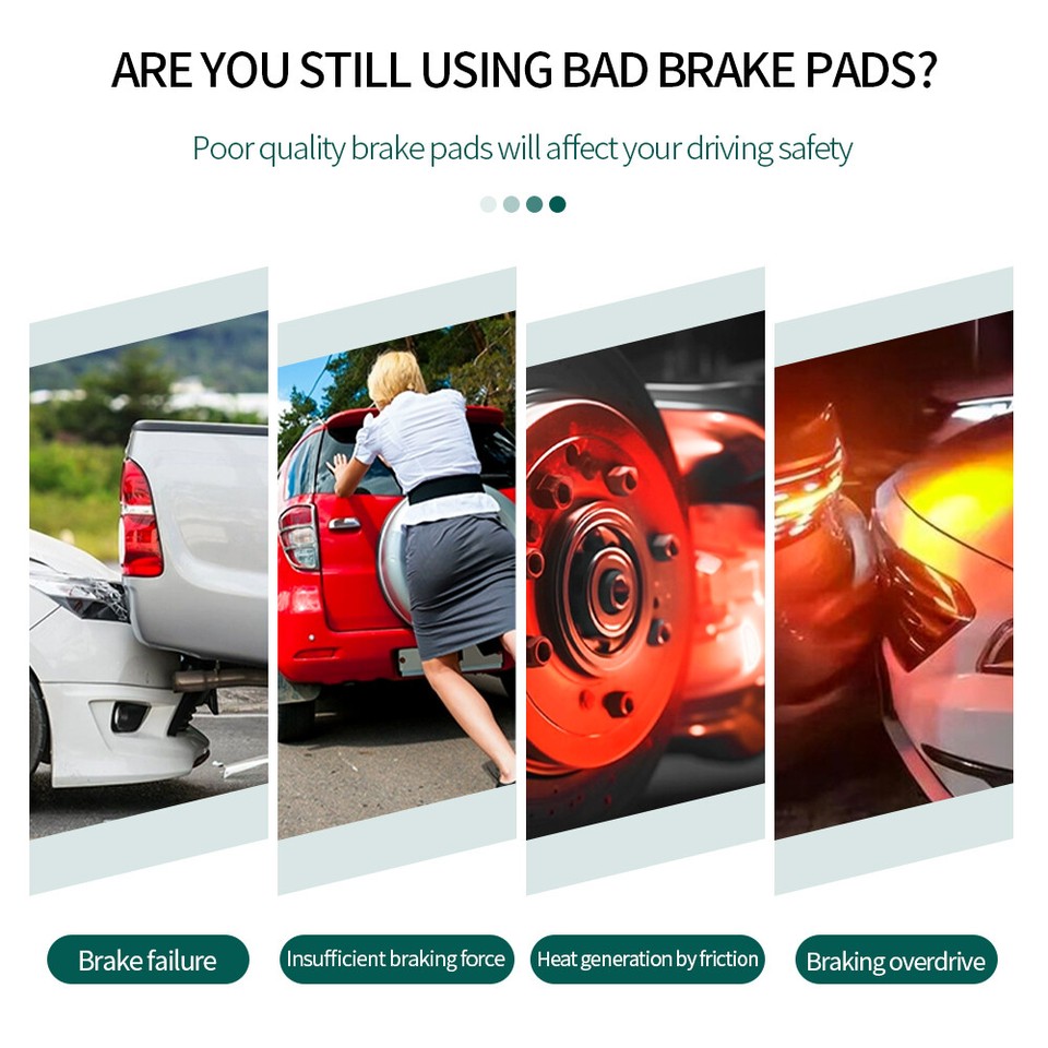 Front Rear Ceramic Brake Pads w/Hardware for 20042011 2012 Chevy