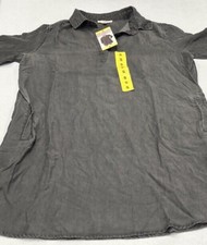 Como Vintage Women's Long Sleeves Mini Shirt Dress | Black Denim | Small