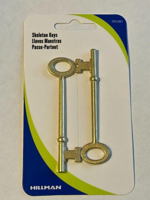 Hillman Slot/Without Slot Domestic Skeleton Keys 2 in Package as seen in Photo