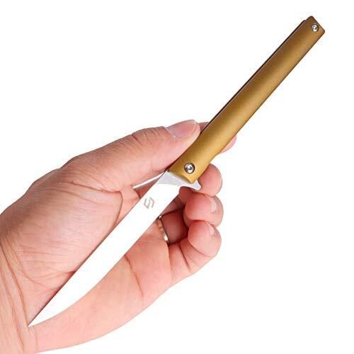 GP035 Small Slim Folding Pocket Flipper Knife, 3.5 inches D2 Drop Point Blade... - Picture 2 of 6