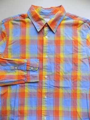 トップス OLD GAP Flannel Shirts Skyblue/Yellow Vintage 90s Gap Yellow Blue Multi Color Plaid Cotton Flannel