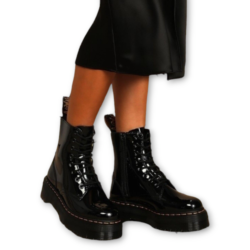 Dr Martens Unisex Jadon 8-Eye Patent Leather Platform Boots sz 5UK- USA 6m/7w - Picture 1 of 6