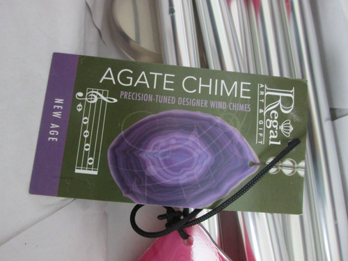 Regal 32" Agate Wind Chime New Age Pink Agate Stones Precision-Tuned Acrylic New - Picture 3 of 7