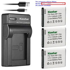 Kastar Battery Slim USB Charger for Samsung BP-70A & Samsung ST150F ST30 Camera