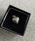 Vintage Sterling Silver 925 Puff Heart Pendant Solid Heart Shape Pendant Charm — photo 1