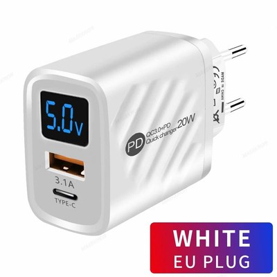 20W Ladegerät Handy USB PD Ladegerät Schnellladung Adapter EU/US/UK Steckdosen