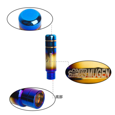 1PCS 13CM Mugen Aluminum Burnt Blue Racing Gear Shift Knob V2 Universal JDM
