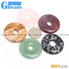 Donut Ring Peace Buckle Natural Gemstone Beads for Necklace Earring Jewelry