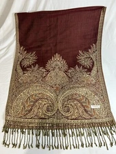 Pashmina scarf 24" x 68" Boho Artsy