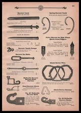 1931 Spring Harrow Teeth Clamps Hooks Clevis Eye Belts Check Rower Wire Print Ad