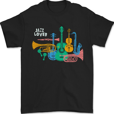 Jazz Liebhaber Musikinstrumente Gitarre Herren T-Shirt 100% Baumwolle