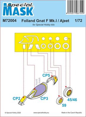 MW22 SPECIAL HOBBY M72004 FOLLAND GNAT/AJEET MASK MASK 1/72