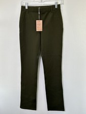 Quince Olive Green Ultra-Stretch Ponte Straight Leg Pant NWT Career XS Petite