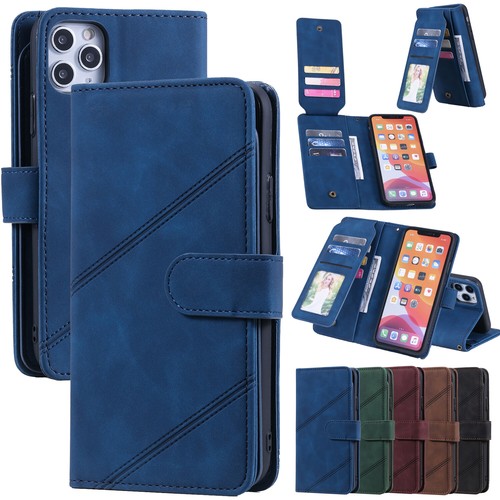 Wallet Holder Case For iPhone 16 11 12 14 15 Pro Max Leather Cover Magnetic Flip - Picture 2 of 17