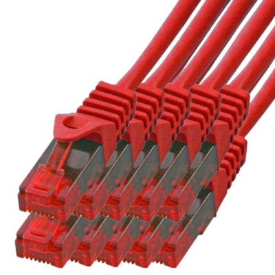 10 x 1m CAT.5 Gigabit Patchkabel Netzwerkkabel rot LAN Netzwerk Kabel CAT5