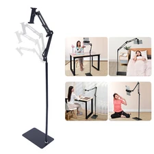 Adjustable Floor Mount Tripod Stand Holder Bracket for 4-17cm Tablet iPad Phone