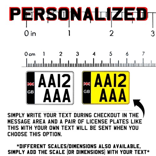 RC 1/10 UK BRITISH Number Plates Scale Sticker GB BRITAIN License Plate Licence - Picture 95 of 191