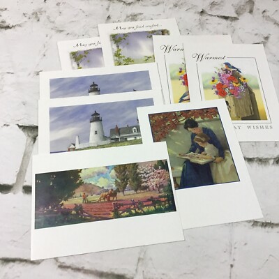 Greeting Cards Assorted Lot Of 8 Happy Birthday Some Blank Inside Lighthouses