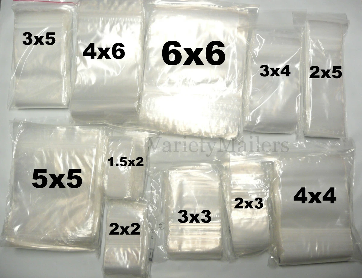 100 Small Reclosable Clear Storage Baggies 17 Sizes to Choose From Top  Quality