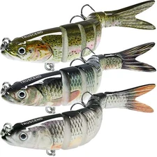 Multi Jointed Swimbaits 3pcs Bass Trout Fishing Lures Freshwater Saltwater