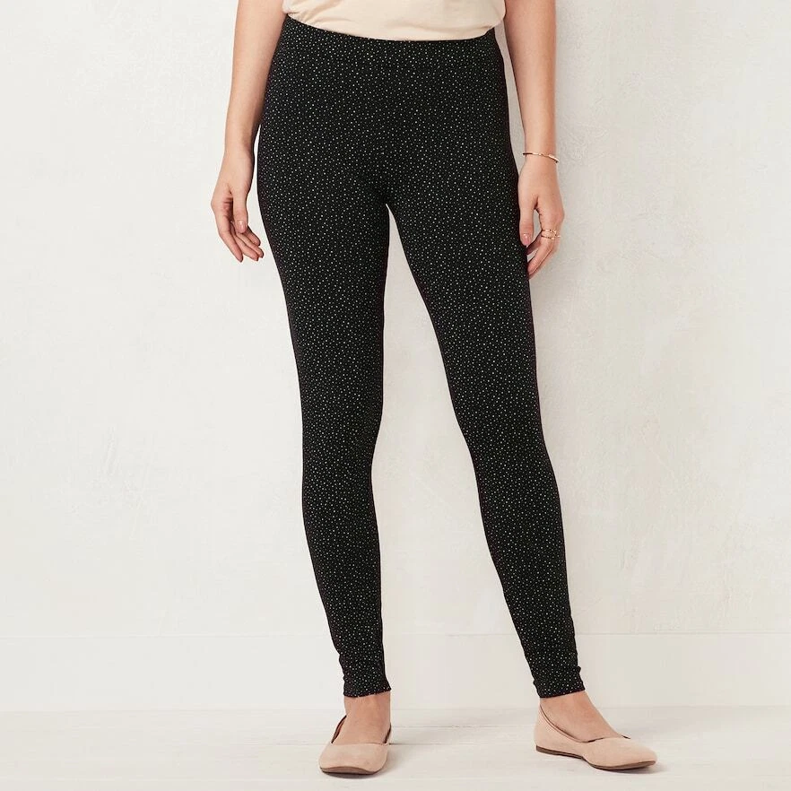 Lauren Conrad Leggings- Black Dots