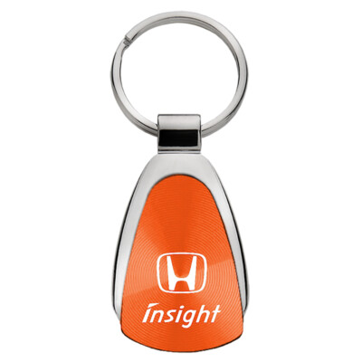 Honda Insight Keychain & Keyring - Chrome with Orange Teardrop Key Chain Fob